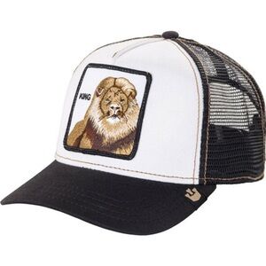 Goorin Bros Lion Patch White and Black Trucker Hat